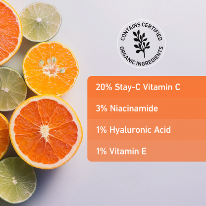 20% Vitamin C Facial Serum with Niacinamide, Hyaluronic Acid & Vitamin E
